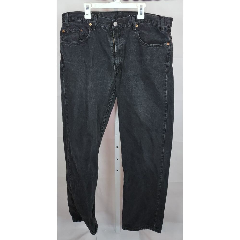 Levi's 505 Regular Fit Straight Fit Black Wash Jeans Size 38x32